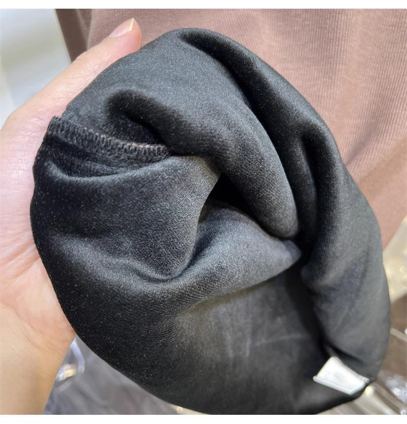 Women's Velvet Half-High Collar Long-Sleeve Base Layer Top for Autumn/Winter