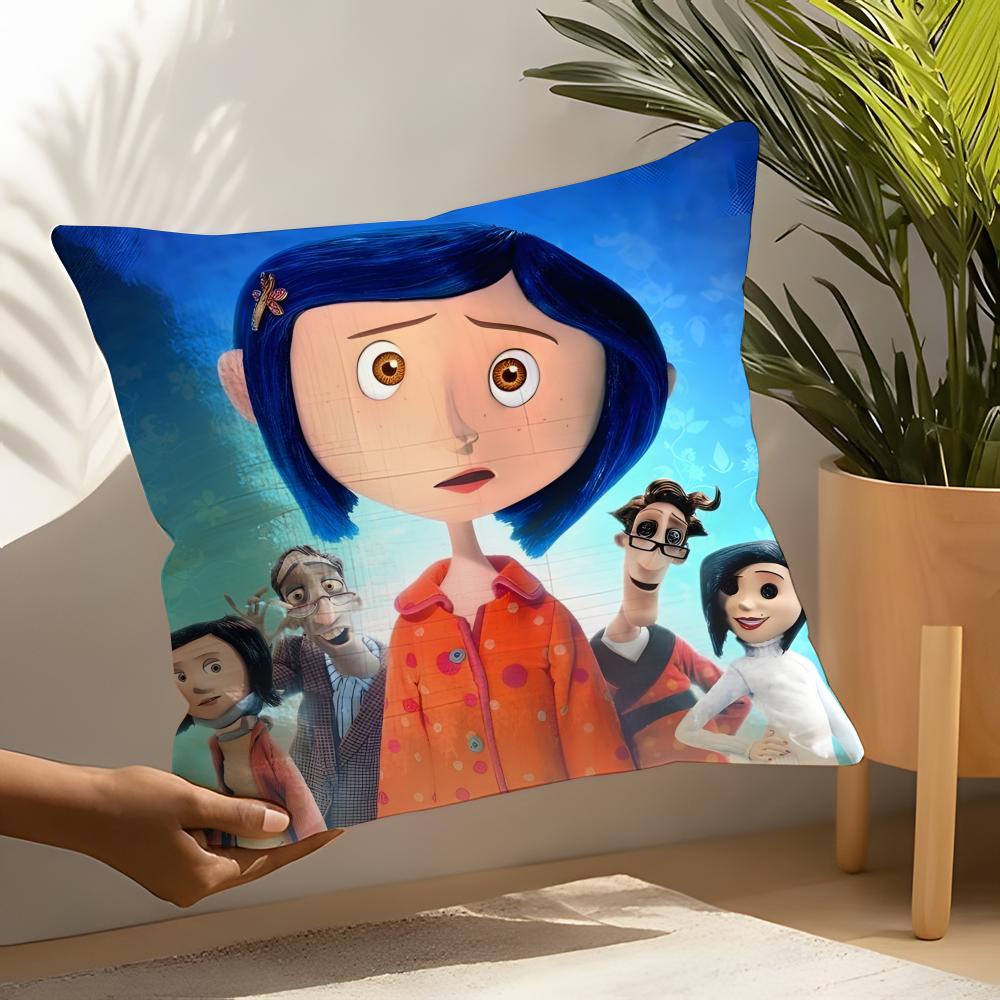 Coraline And The Secret Door Pillow Case Linen Cushion Covers For Decorative Sofa Home Pillows Case Car Chair Pillows Cases