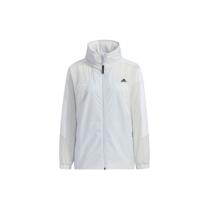 adidas Lightweight Windbreaker Jacket with Hood Women Outerwear White HB8922