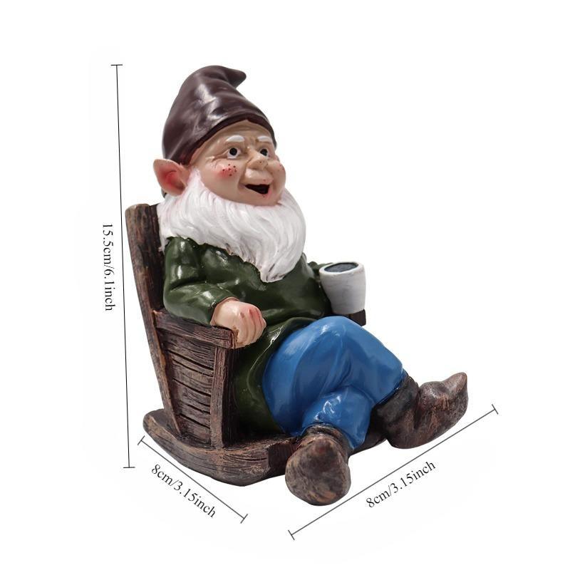 Christmas Dwarf Statue 3D Drinking Coffee Dwarf Resin Outdoor Sculpture Dwarf Garden Decoration Lawn Decoration Courtyard Balcony Ornament