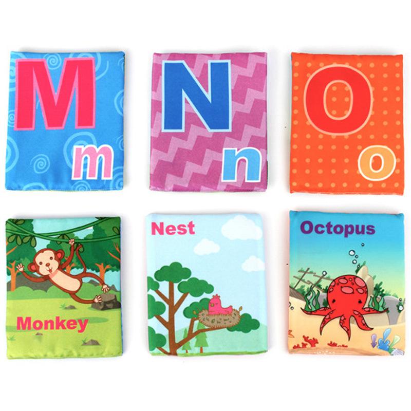 Tkaninowa książka karciana ABCD ucz się angielskiego alfabetu do nauki dzieci Abcdefghijklmnabc zabawka inteligentna dla 1 do 4 lat edukacyjna Montesorri