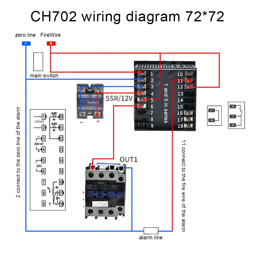Dual Output SSR and Relay CH102 CH402 CH702 CH902 Two Relay Output LCD Digital PID Intelligent Temperature Controller AC 220V