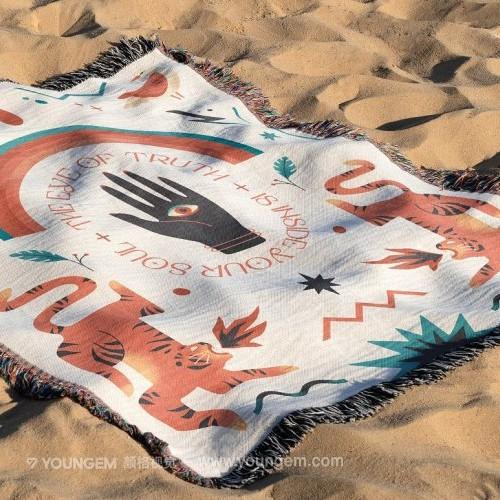 İskandinav Tarzı Polyester Duvar Halısı/Atkı Battaniye - Çok Amaçlı Dekor (130x180cm)