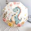Flower Dinosaur  pattern, automatic folding umbrella, portable and foldable design, 8 ribs, a Christmas or birthday gift.