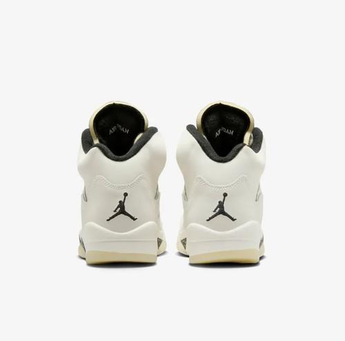 Air Jordan 5 V Retro GS Sail Coconut Milk Black Big Kids Youth FQ3682-100