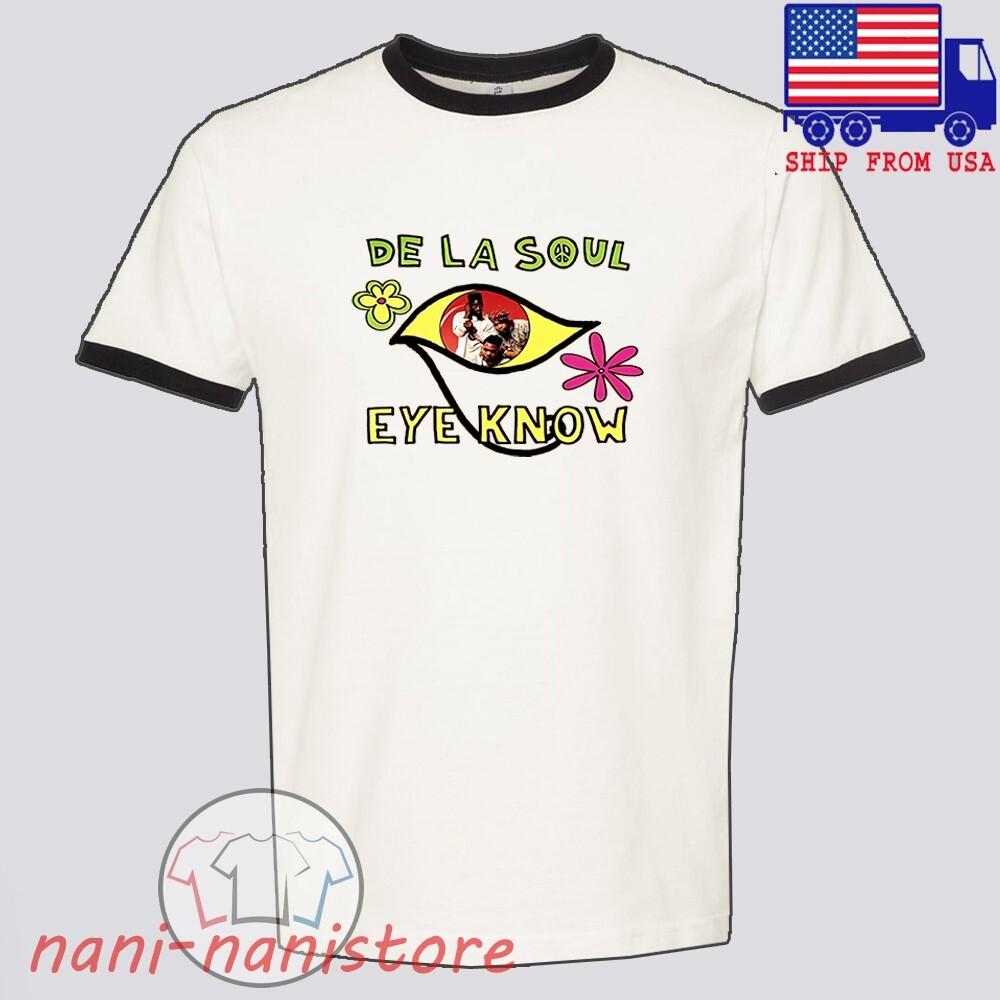 De La Soul Eye Know Men#039;s Ringer Black Size S3XL Unisex T-Shirt L
