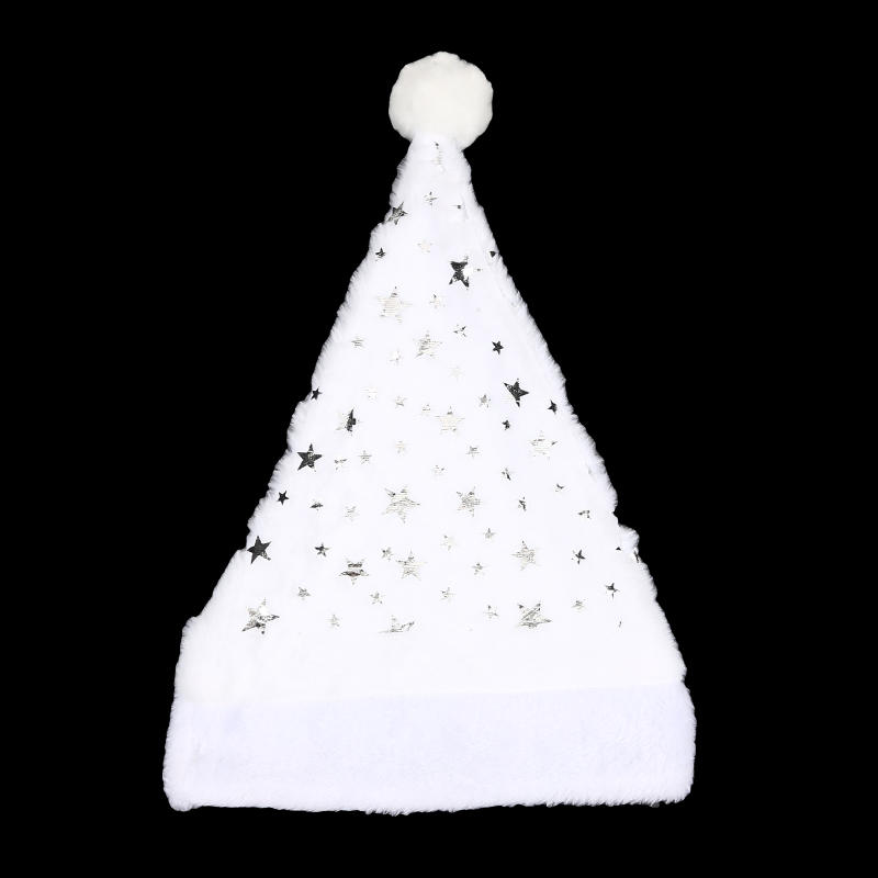 Cute Bronzing Snowflake Imitation Rabbit Fur Christmas Hat Star Plush Hat Adult Children Party Decorations