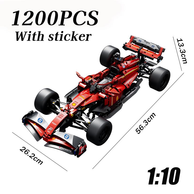 1:10 Technische Rennfahrzeug Bausteine Set 1200 Teile DIY Montage Modell Schreibtisch Dekoration Geschenke für Geburtstagsparty DIY Schmuck