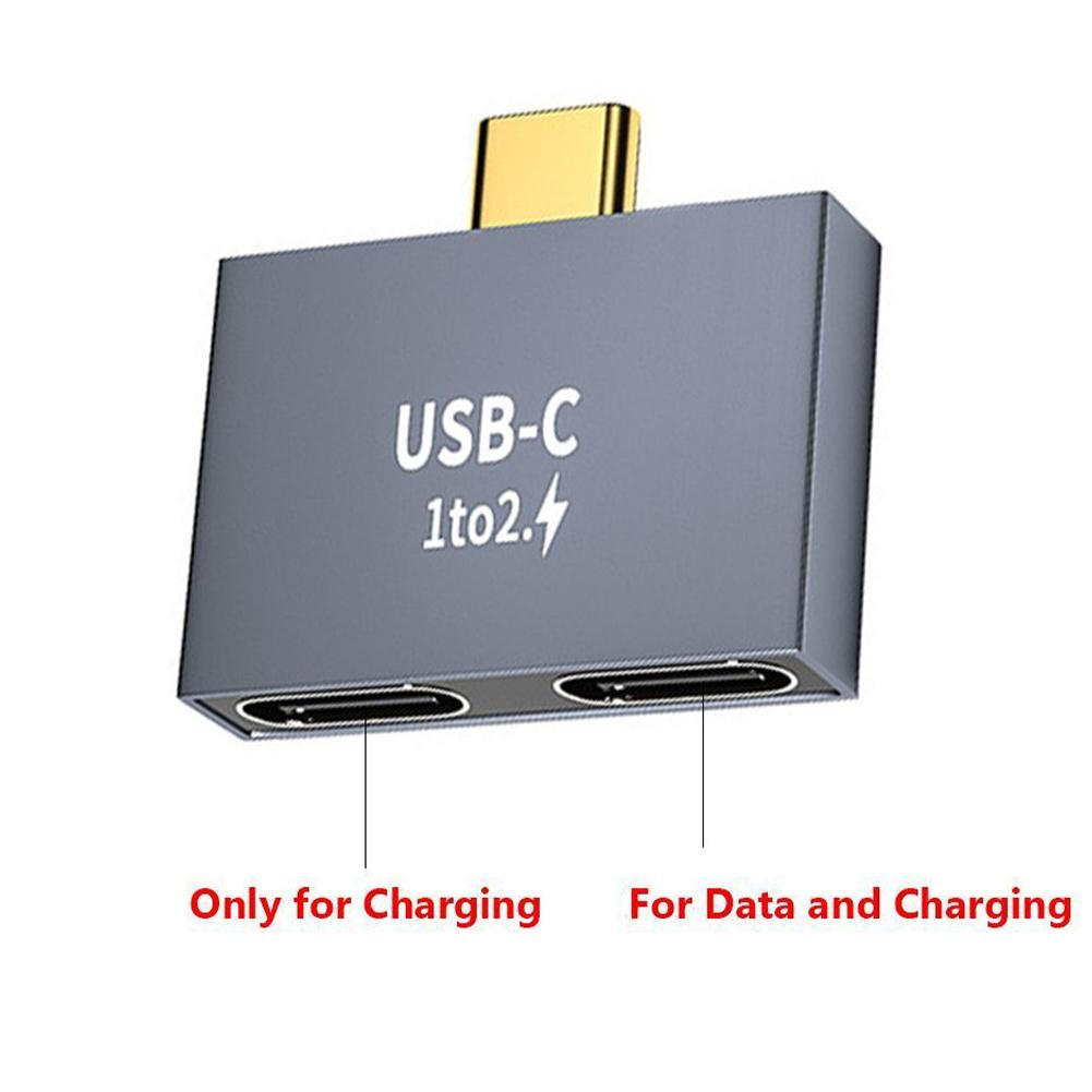 2 In 1 Type-C USB3.0 Hub Docking Station Male Type-C Computer Splitter Female 10Gbps For Laptop O9B4