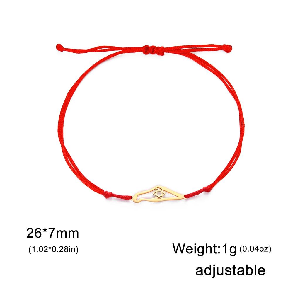 Stainless Steel Je Star of David Charm Bracelet Women Men Adjustable Hexagram Map Bracelets Amulet Jewelry Wholesale