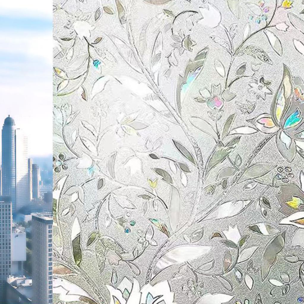 20x100cm Statische Milchglasfolie Sichtschutzaufkleber für Badezimmer Opak Transluzent Lichtregulierung Selbstklebende Glasabdeckung