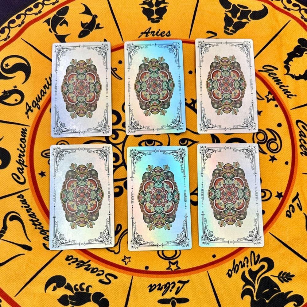 Holographic Gold Foil Rider Tarot Deck - 78 Cards PET Plastic, Waterproof & Scratch-Resistant, with Paper Guidebook 12*7cm