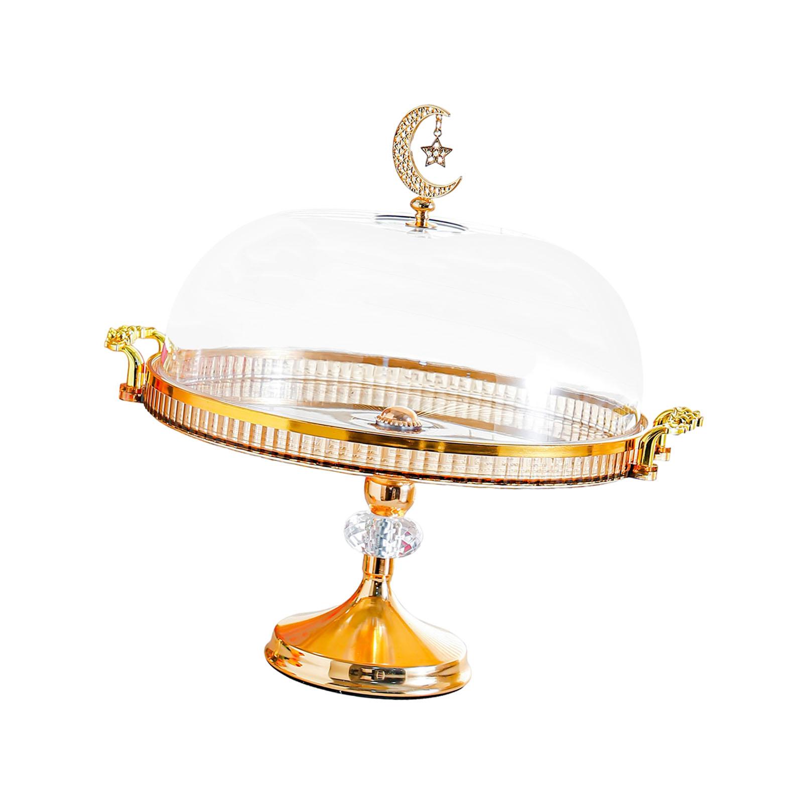 

Plastic Cake Stand with Cover Elegant Round Dessert Platter Serving Tray for Wedding Party Table Display янтарь