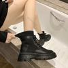 Fashion Spring Autumn Knitted Sock Boots for Women Round Head Lace-up High-heeled Comfortable Versatile Short Boots Fashion Women's Shoe