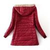 Women Winter Hooded Down Jacket Long Warm Coat Fashion Zipper Outerwear Cotton Padded Female