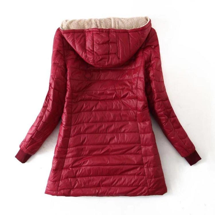 Women Winter Hooded Down Jacket Long Warm Coat Fashion Zipper Outerwear Cotton Padded Female