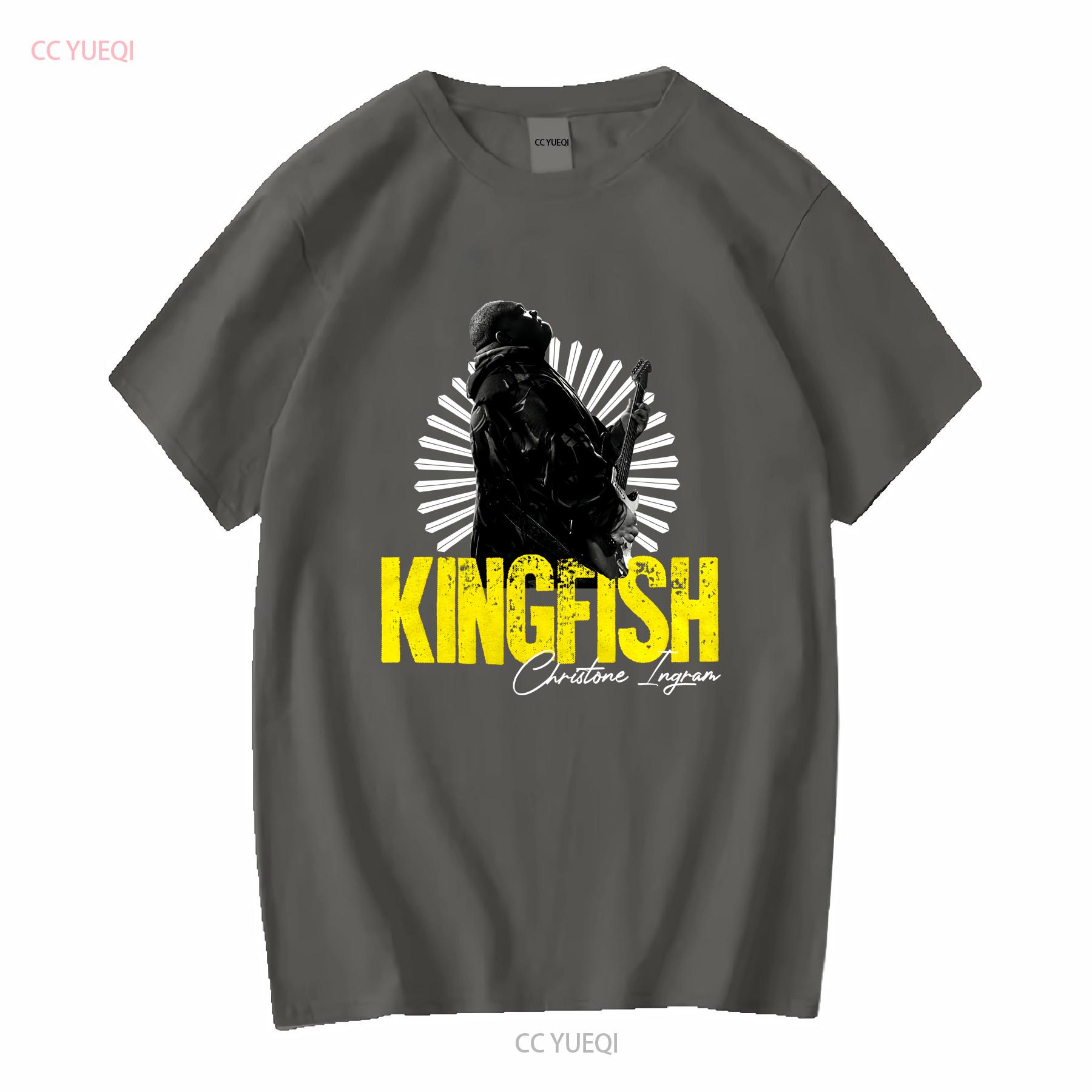 XIXI Fashion Kingfish Christone Ingram T-shirt Heren S Ronde Hals Zwart Lange mouwen vintage Gewassen Stijlvol Zacht Veelzijdig 3XL