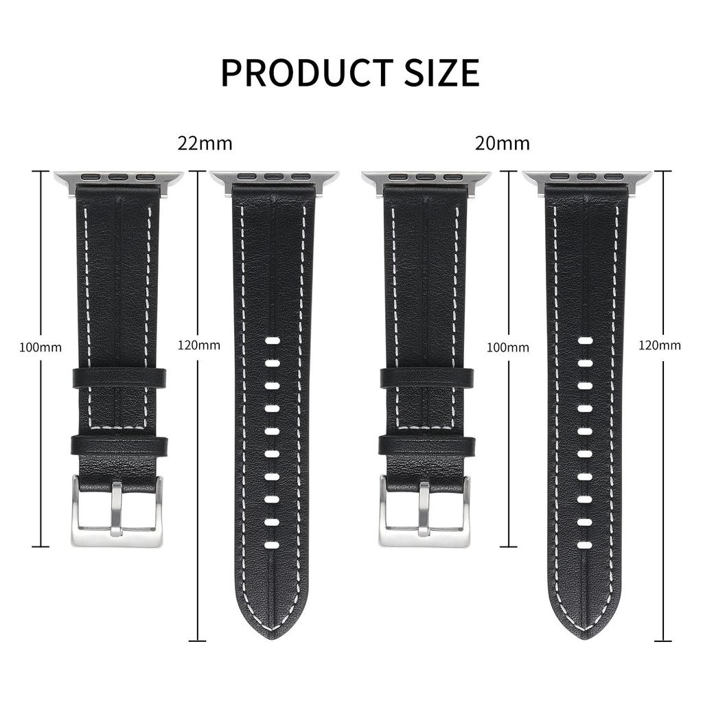 Watch Strap for Apple Watch Series 10 42mm/9 8 7 41mm/SE (2023) SE (2022) SE 6 5 4 40mm/3 2 1 38mm Genuine Leather Watch Band