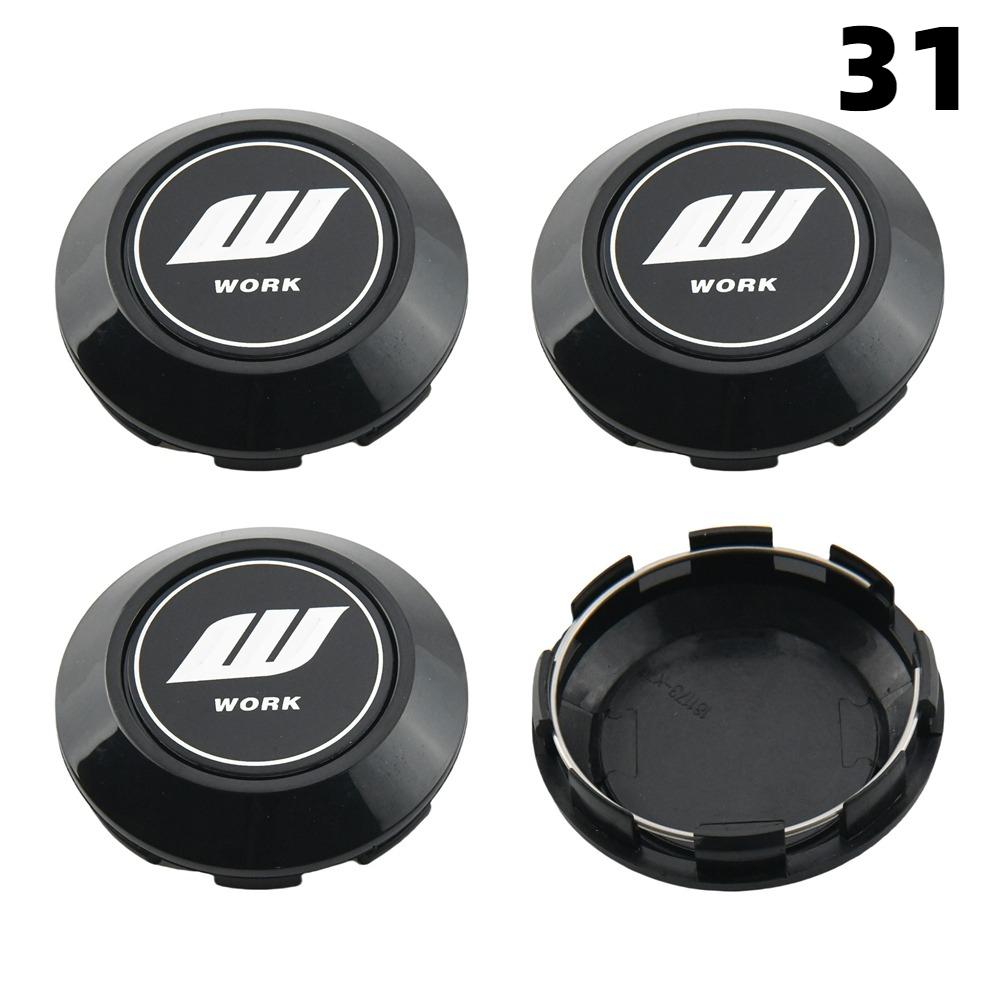 4PCS OD 76MM / ID 72MM Cap For Rims WORK EMOTION EQUIP MEISTER VS Emblem Wheel Center Cap Sport Car Logo Wheel Cover Hub Caps