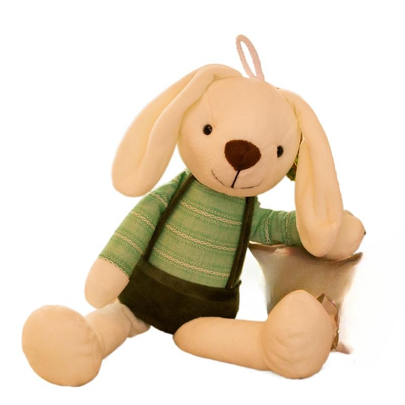 

40-70 см Плюшевая игрушка длинноухого кролика конфетного цвета, одетая, маленький белый кролик, можно повесить на стену для сна, чтобы успокоить, подарок на день рождения 40cm темно-зеленого