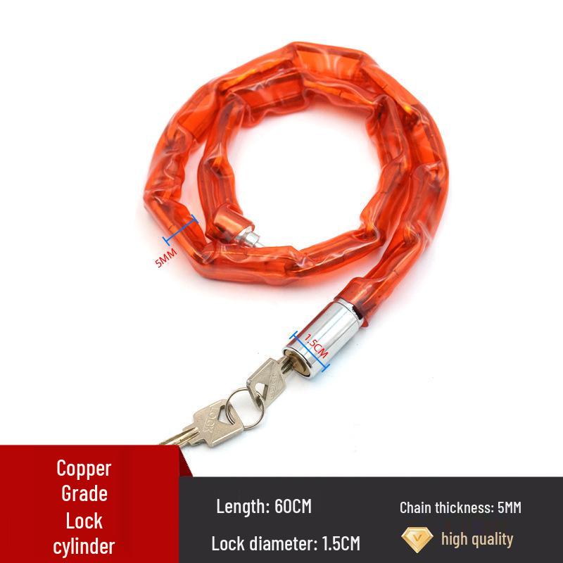 Anti-Theft Bicycle & Motorcycle Chain Lock for Mountain Bikes, Scooters, and Battery Cars.