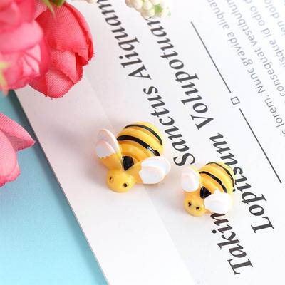 20 יחידות/חבילה דבורה חמודה מיניאטורית פסלונים בעלי חיים קבושון שרף שטוח גב קישוטים ל-DIY לספר טלפונים ואומנות
