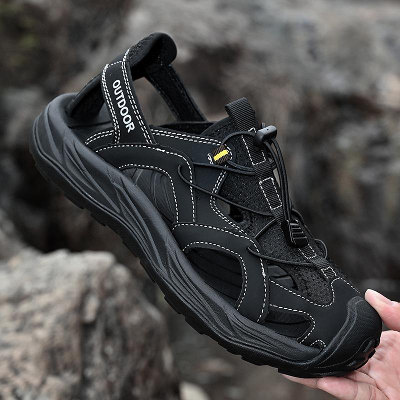 Men's Sandals New Summer Outdoor Sports Hiking Shoes Non-slip Soft Sole Breathable Bag Head Casual Beach Shoes