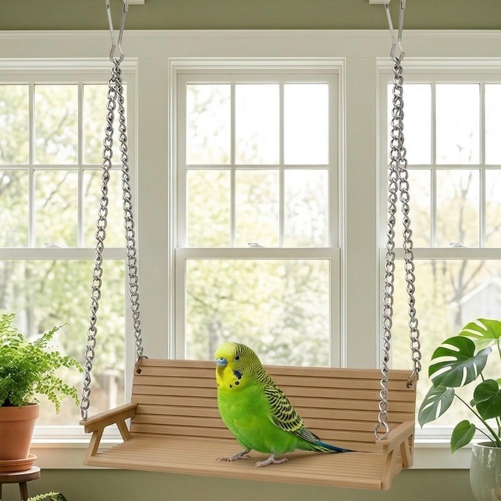 Com Corrente Baloiço para Pássaros Estilo Banco Cama Suspensa Criativa para Papagaio Acessórios para Gaiola de Pássaros
