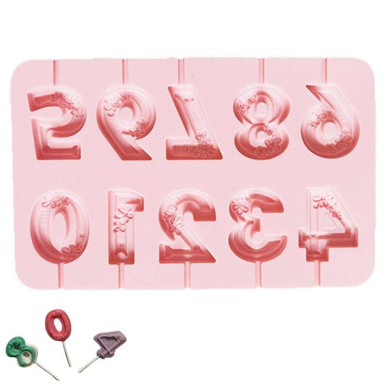 0-9 Numbers 3D Silicone Mold DIY Manual Candy Chocolate Cupcake Topper Decorating Tool For Graduation Celebration Party Supplies