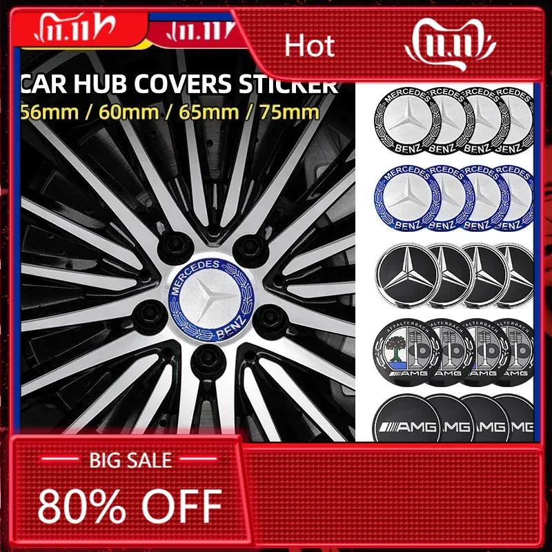 C200 E200 2025 New For Mercedes Benz 56mm 60mm 65mm 75mm Car Wheel Center Hub Caps Cover Rim Exterior Sticker For Mercedes Benz