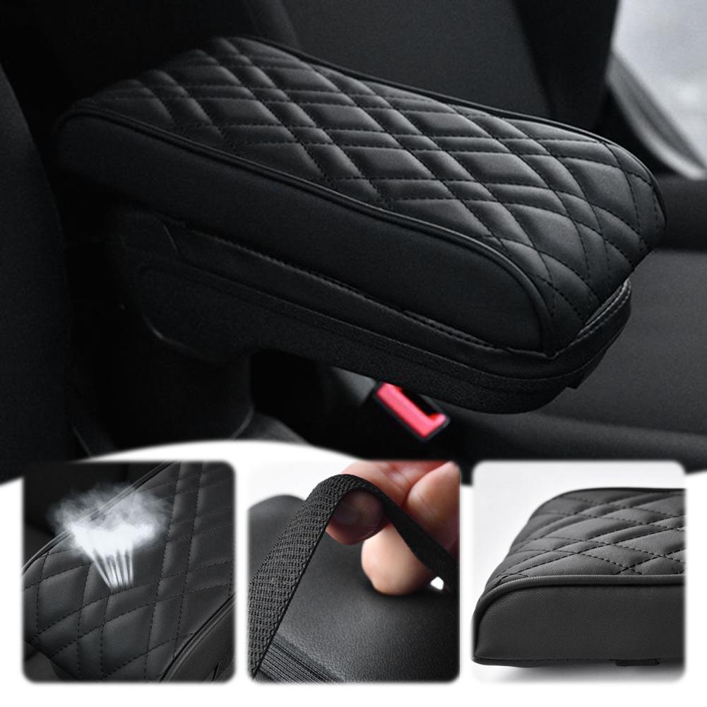 Cuir PU Tapis d'Accoudoir de Voiture Coussin de Protection Repose-Bras de Console Centrale Universel Mousse à Mémoire Repose-Bras Auto Couvercle de Coussin Boîte de Rangement