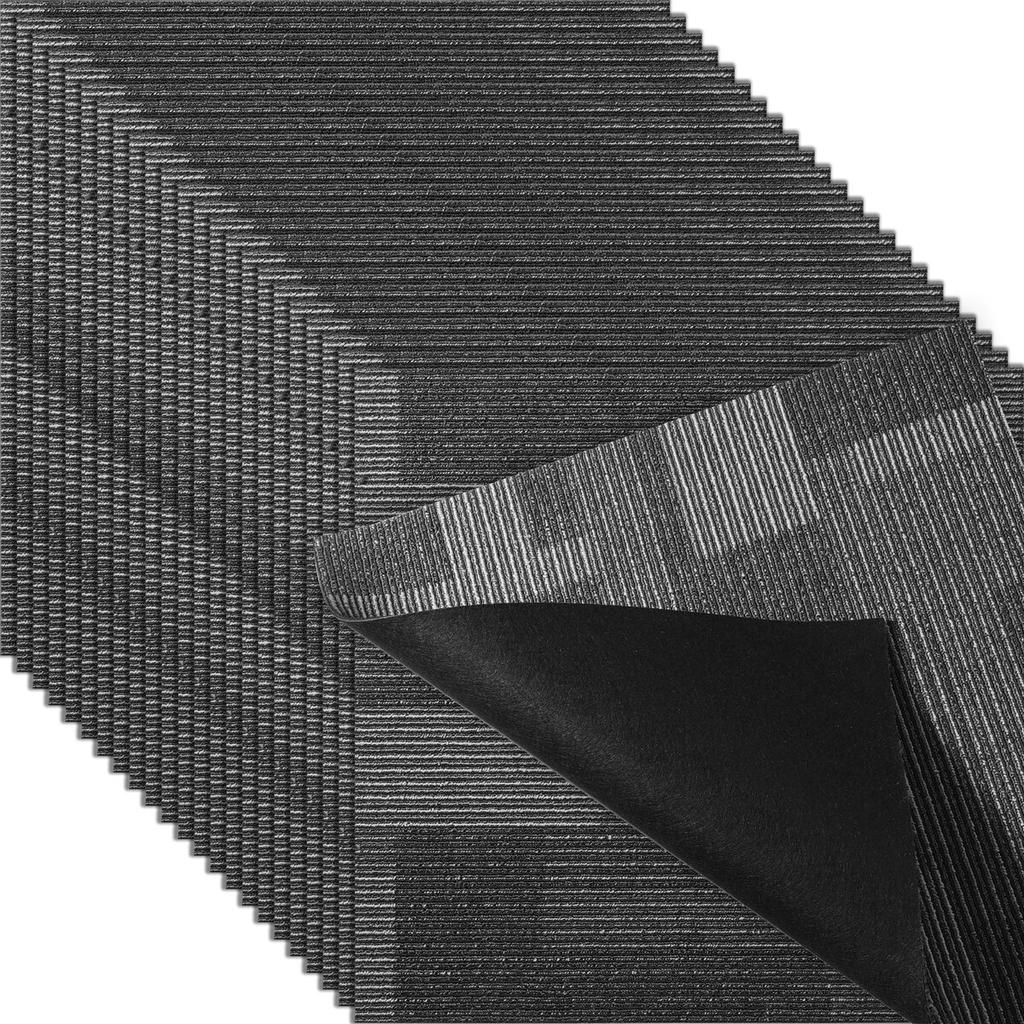 Carpet Tiles Reusable, 24"x 24"Carpet Squares With Padding Attached, Soft Padded Carpet Tiles, Easy Install DIY for Bedroom Living Room (24Tiles,