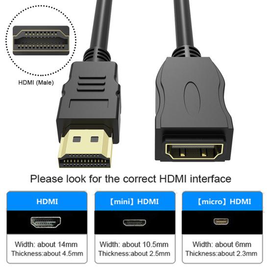 DOONJIEY 0.3/0.5/1/1.5m Gold Plated HDMI-compatible Male to Female Extension Cable Extender
