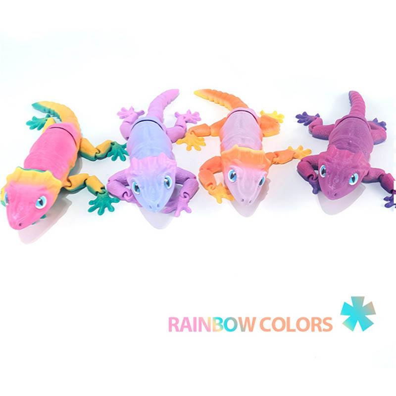 

3D Printing Simulation Lizard Chameleon Toy Realistic Eyes Colourful Lizard Limbs Joints Movable Home Decoration Creative Gift