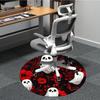 1pc Ghost Floral Pattern Chair Carpet for Office, Round Non Slip Durable Large Size Office Carpet, Suitable for Office