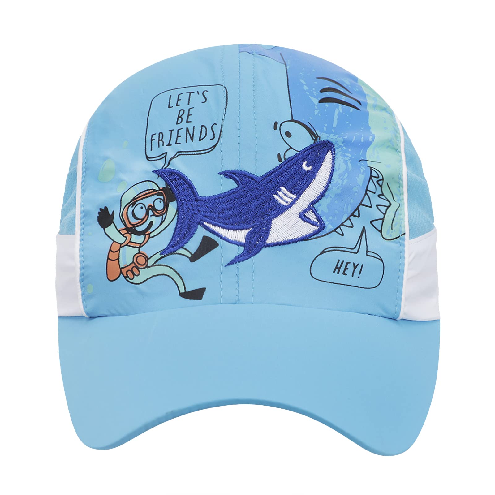 

SIQITECH Summer Mesh Soccer Cap for Elementary School Ages UV Sun Cute Character Perfect for Field and Sports Blue Kids, Students, Boys, 5-12, синий