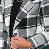 Women's Brushed Plaid Shirts Long Sleeve Flannel Lapel Button Down Pocketed Shacket Jacket Coats