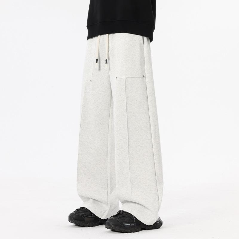 Men's American Style Casual Drapey Trousers: Spring/Autumn Loose Wide-Leg Sports Pants