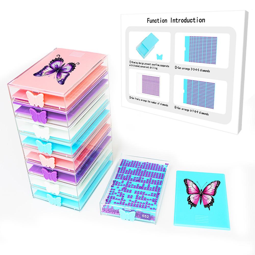 4PCS/SET Diamond Painting Tray Multi Placing Drill Plate Diamond Embroidery Tool Beading Plates Organizer Storage Box DIY Craft