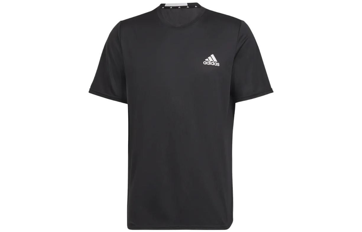 

Adidas T Shirts Men s Black Crew Neck Moderate Straight Fit HF7214 XS
