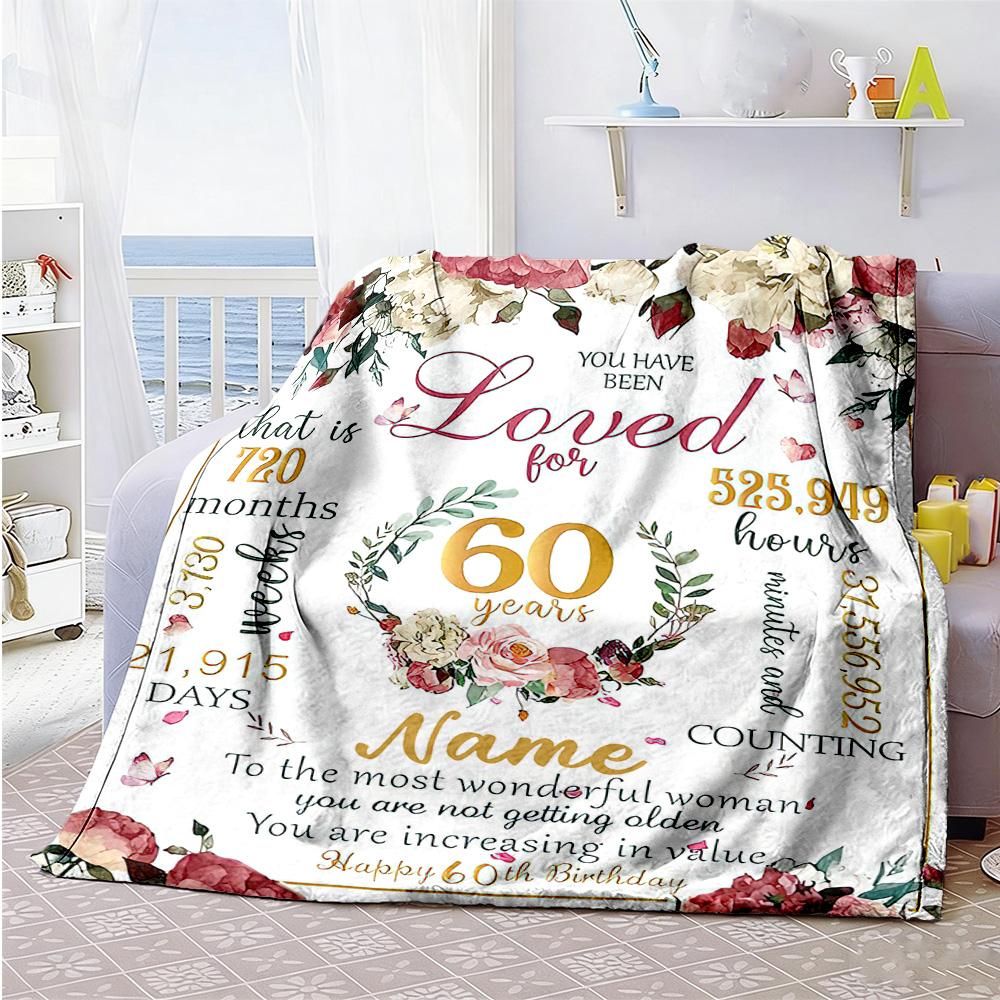 Birthday Customize Your Name Blanket Multi-purpose Personalized Blanket Ultra-Soft Perfect for Office Nap Seaside Bed Four Seasons Universal