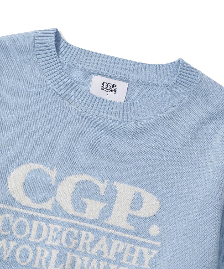 CGP (Women) Square Logo Knit - Sky Blue