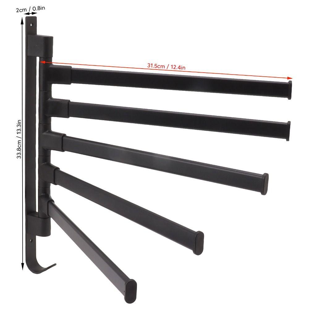 Aluminum Swivel Towel Bar Black Towel Holder Practical Swivel Towel Rack  Space Saving