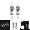 Punk Skull Pendant Earrings In Alloy With Water Drop Design For Gothic Fashion