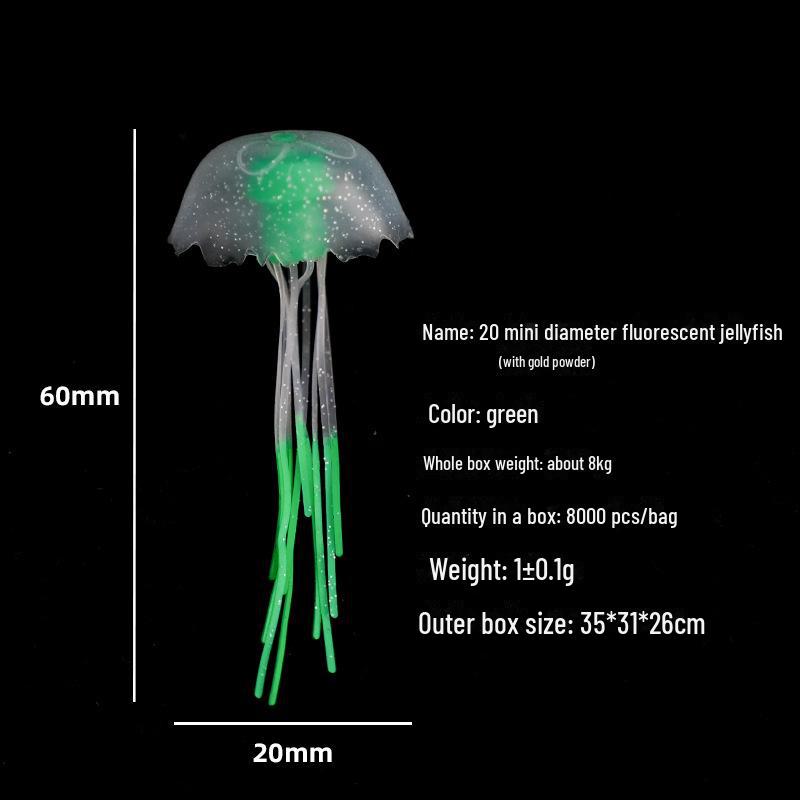 Mini Luminous Silicone Jellyfish for Aquarium Decoration