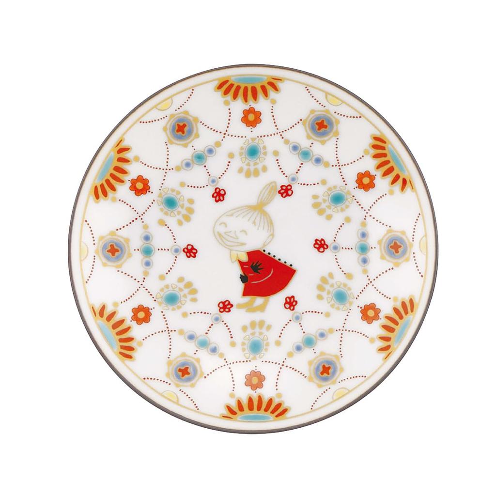 Moomin Kutani Ware Small 10cm Little My Japanese Day Birthday Gift for Moomin Scandinavian Yamaka Plate, Approx. Diameter, (Yorakumon) Design,