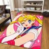 Sailor Moon2 Flannel Pattern Square Carpet,Area Rug,Carpet Rug for Living Room Bedroom Sofa Playroom Decor,Non-slip Floor Mat