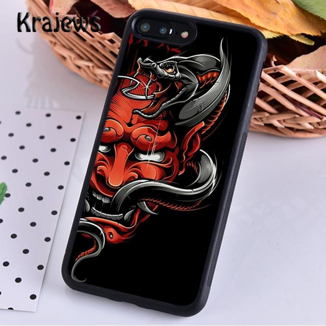 Krajews Japanese Oni Hannya Demon Mask Phone Case Cover For iPhone 17 Air 16 15 14 Plus 11 12 13 Pro Max Fundas