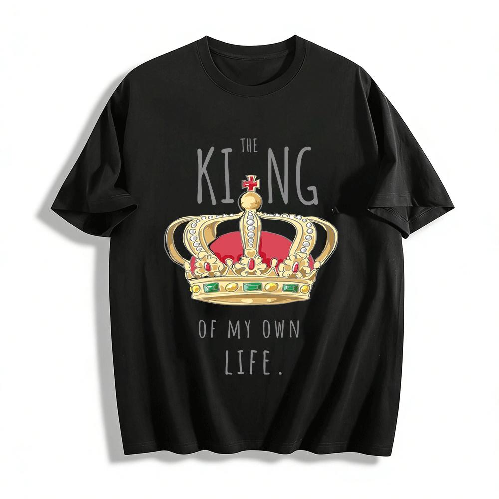 Be The King Of Your Own Life Crown Print Casual Top Pure cotton T-shirt XXS
