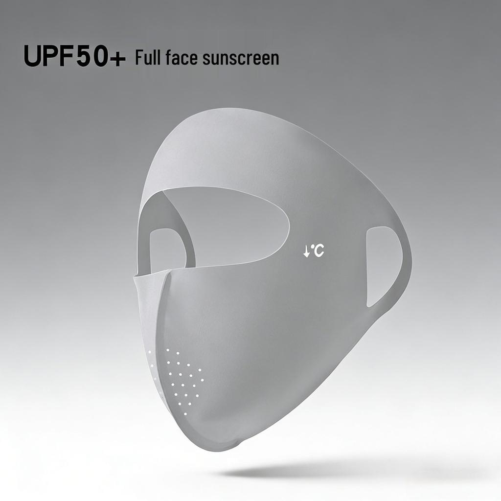 Women's Summer Anti-UV Cycling Mask & Goggles, Ice Silk Breathable Full Face Cover with Integrated Hood.